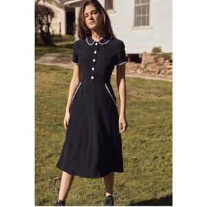 Christy Dawn Sebastian dress in black Peter Pan collar vintage spring summer XS